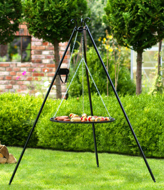 Schwenkgrill 180 cm - Grillrost aus Rohstahl + Kurbel Cook King